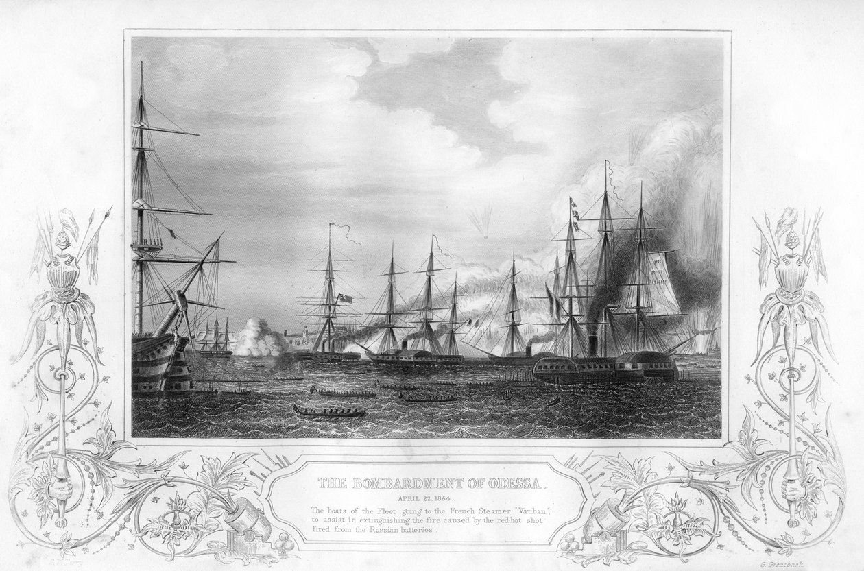 The Bombardment of Odessa, Ukraine, During the Crimean War by George Greatbatch