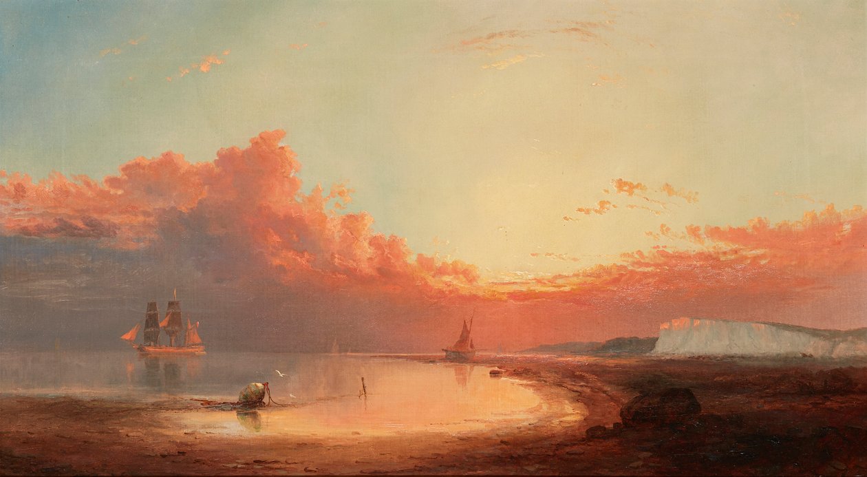 Shipping Off the English Coast, Sunset by George Gregory