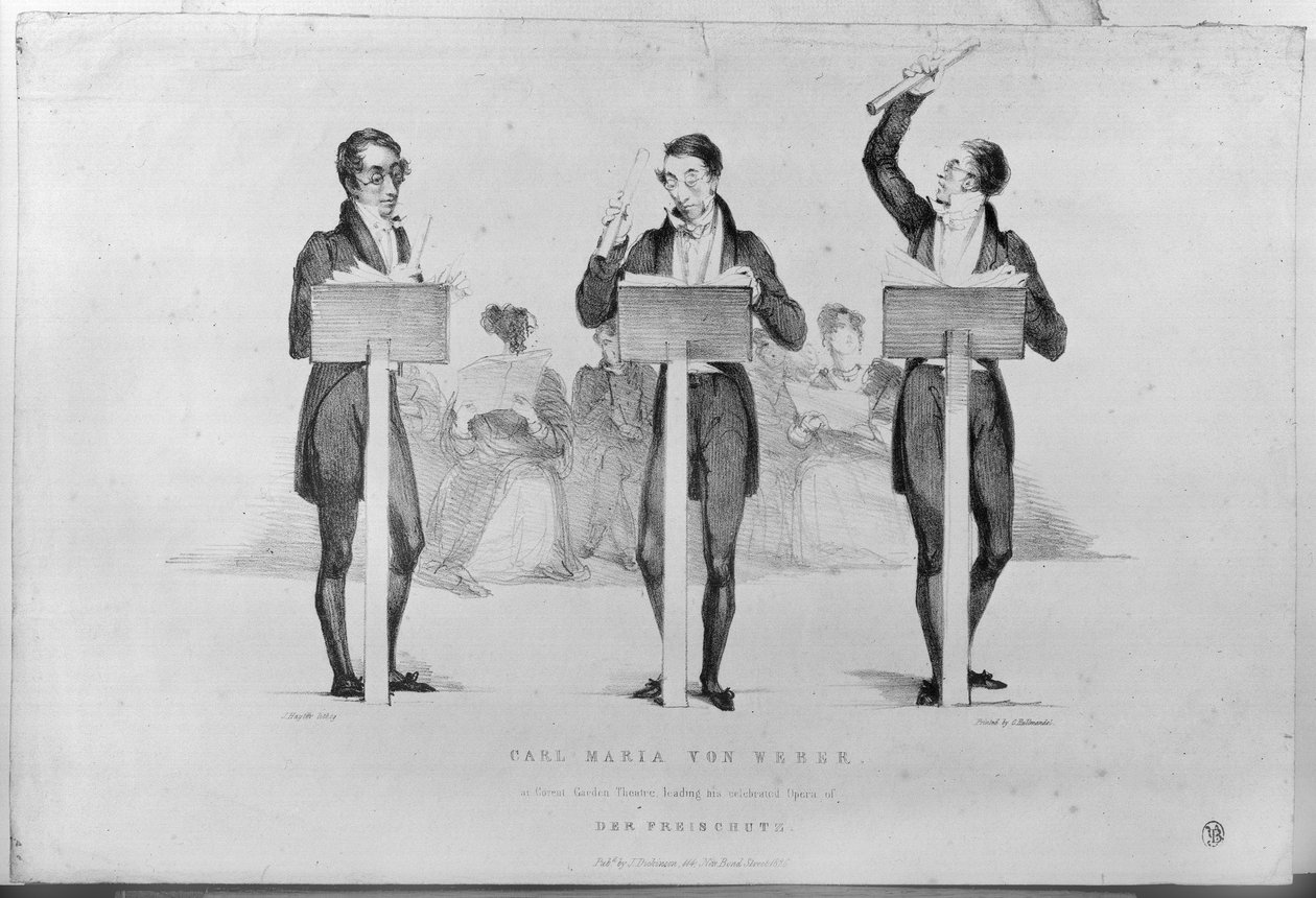 Carl Maria von Weber (1786-1826) at Covent Garden Theatre Leading his Celebrated Opera of 