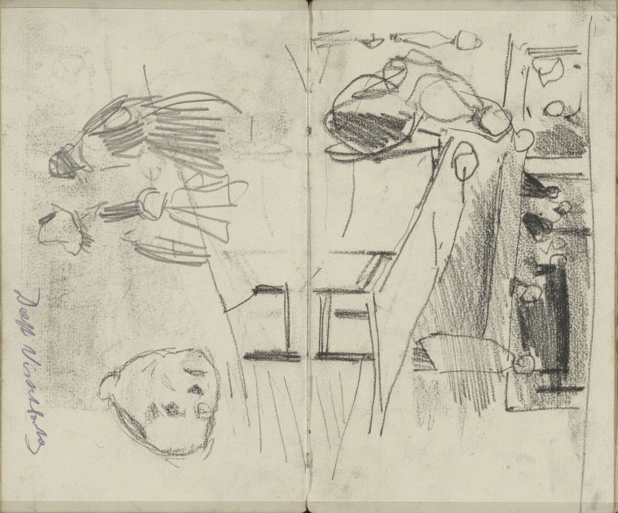 Figures in the Fish Market in Delft and Figure Studies by George Hendrik Breitner
