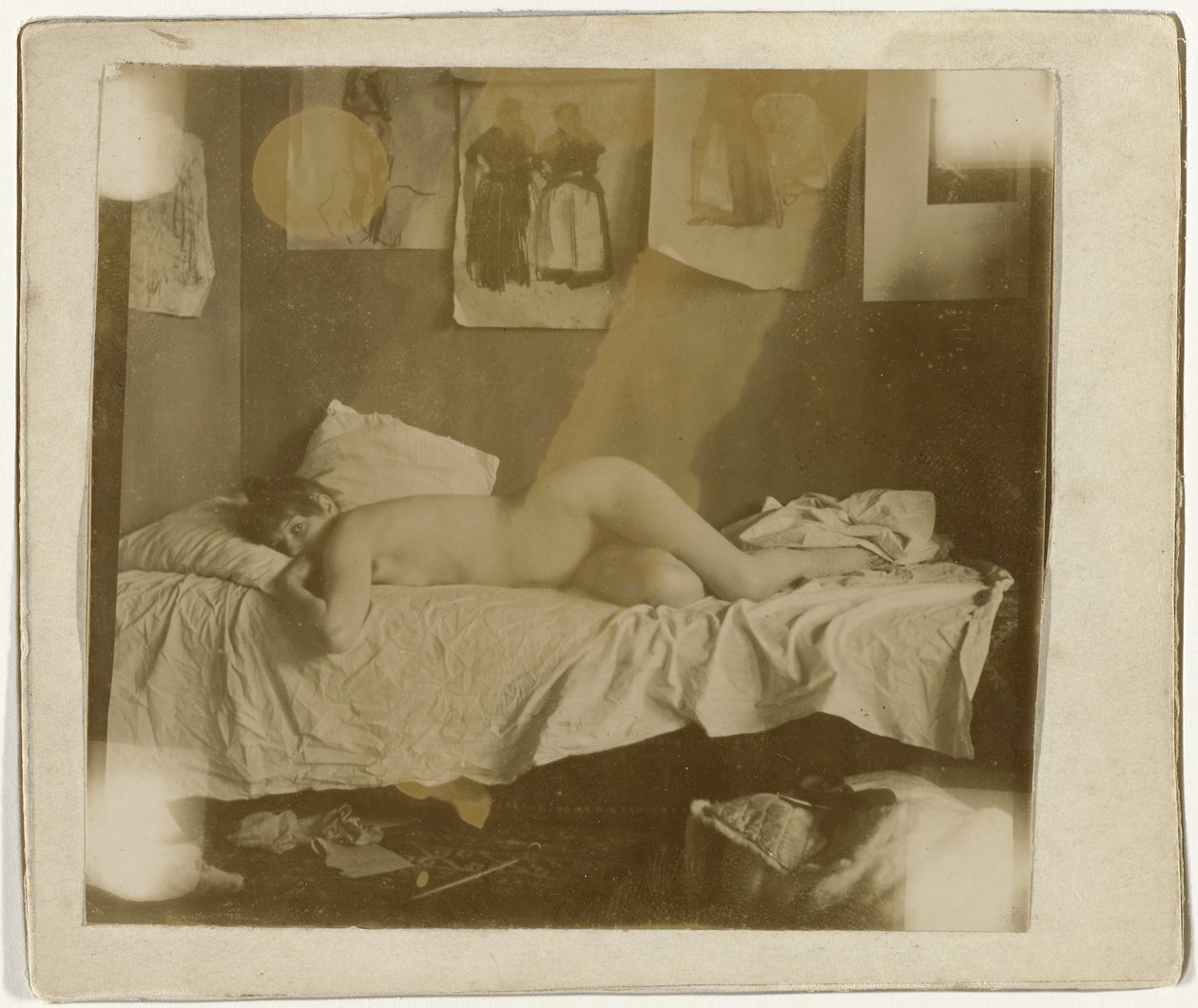 Marie Jordan Naked Lying on a Bed by George Hendrik Breitner