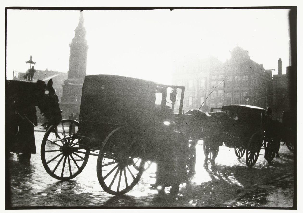 Carriages on the Dam in Amsterdam by George Hendrik Breitner