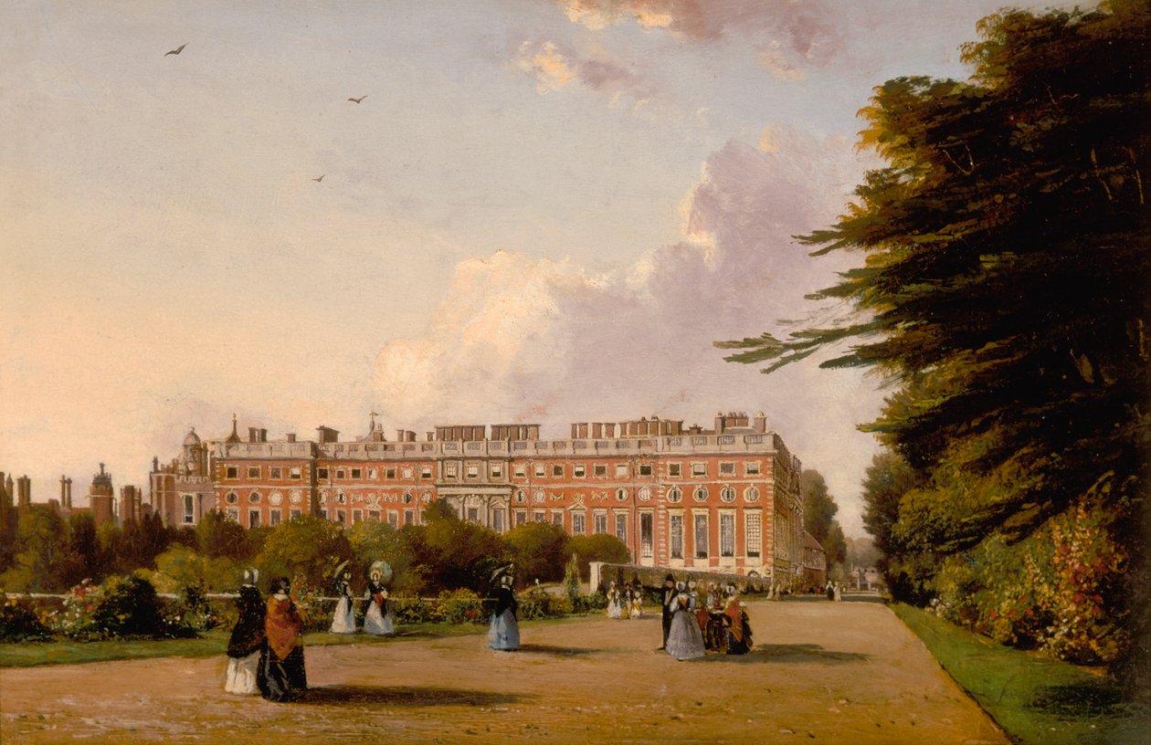 View of the South Front of Hampton Court Palace from the Broad Walk by George Hilditch