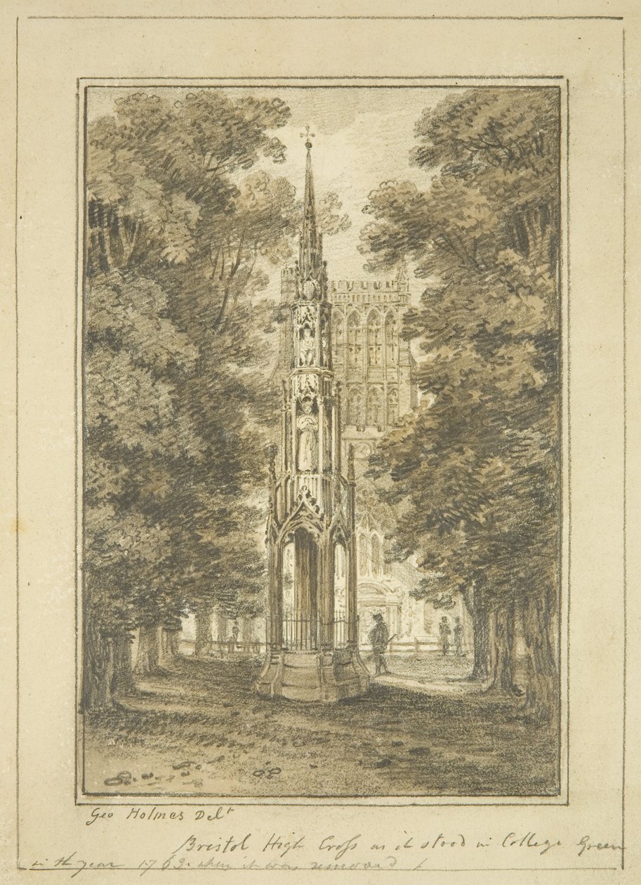 Bristol High Cross as it stood in College Green in 1763 by George Holmes