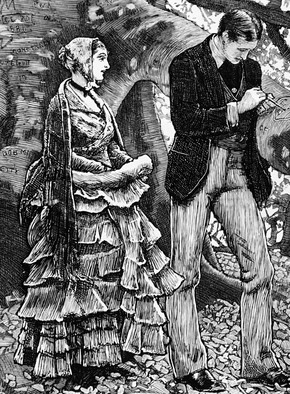 Illustration Depicting a Woman Refusing a Proposal from a Man by George Housman Thomas