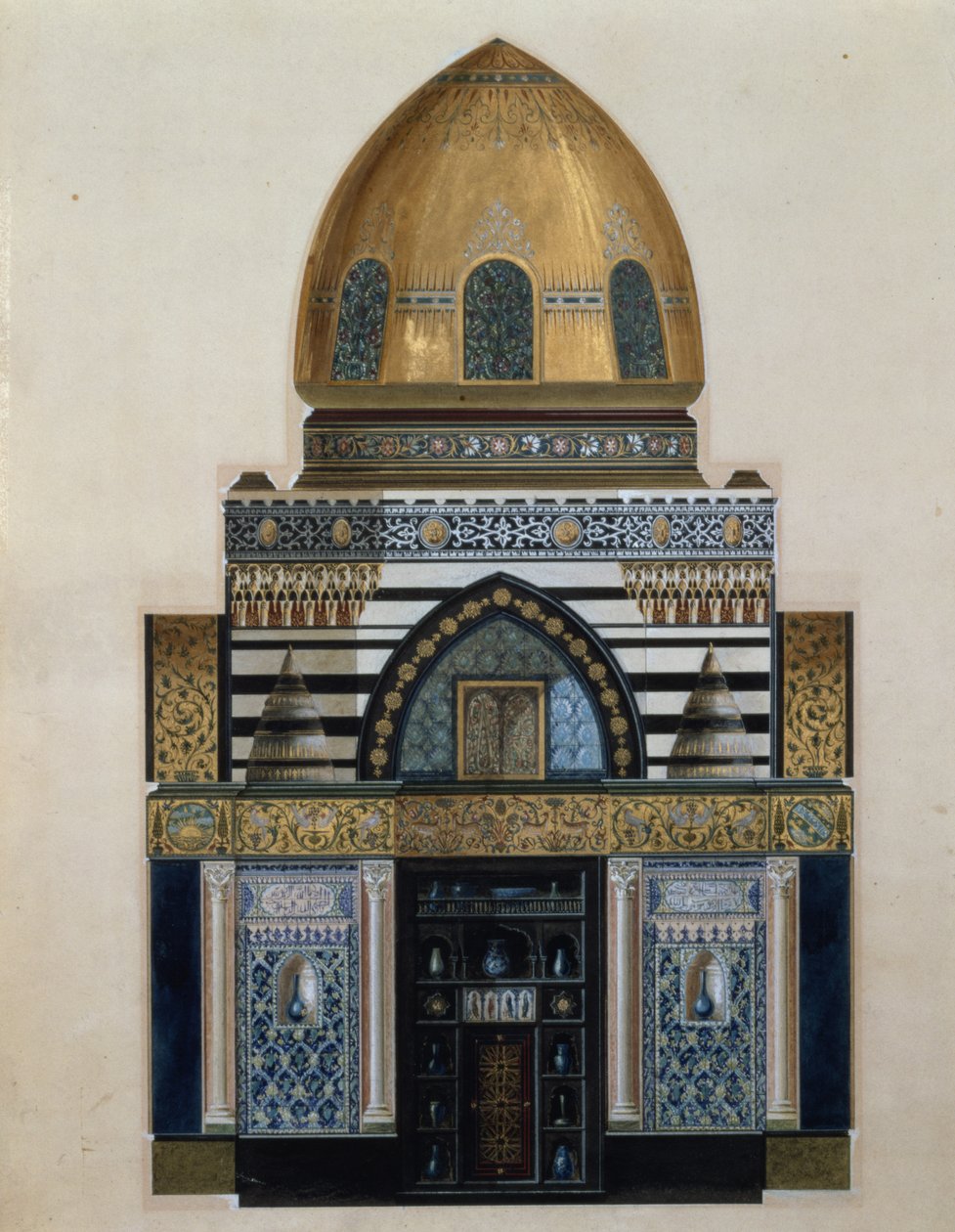 Design for the Arab Hall at Leighton House, London by George II Aitchison