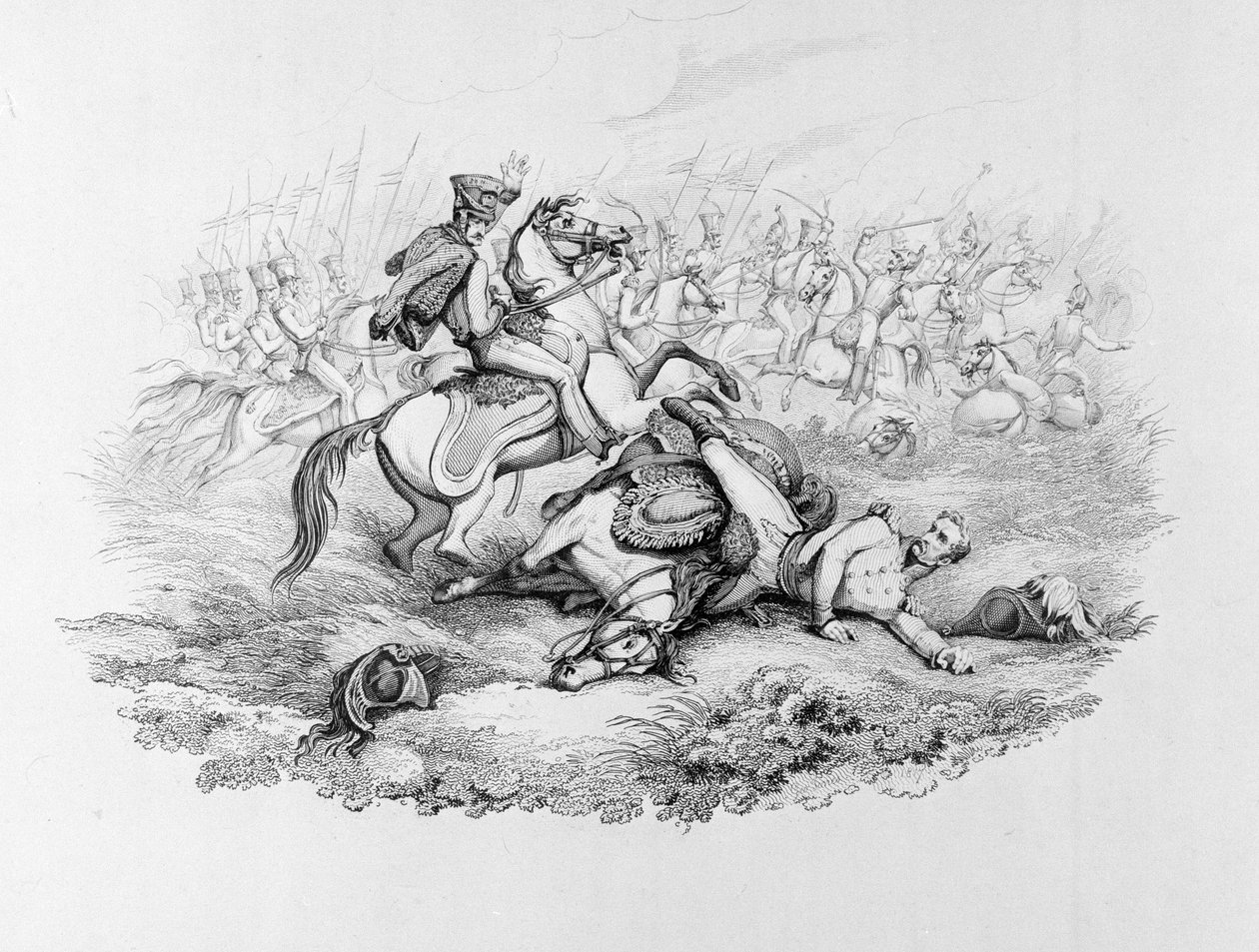 The Memorable Battle of Waterloo - The Perilous Situation of Marshal Blücher in the Battle of Ligny, 1815 by George Jones
