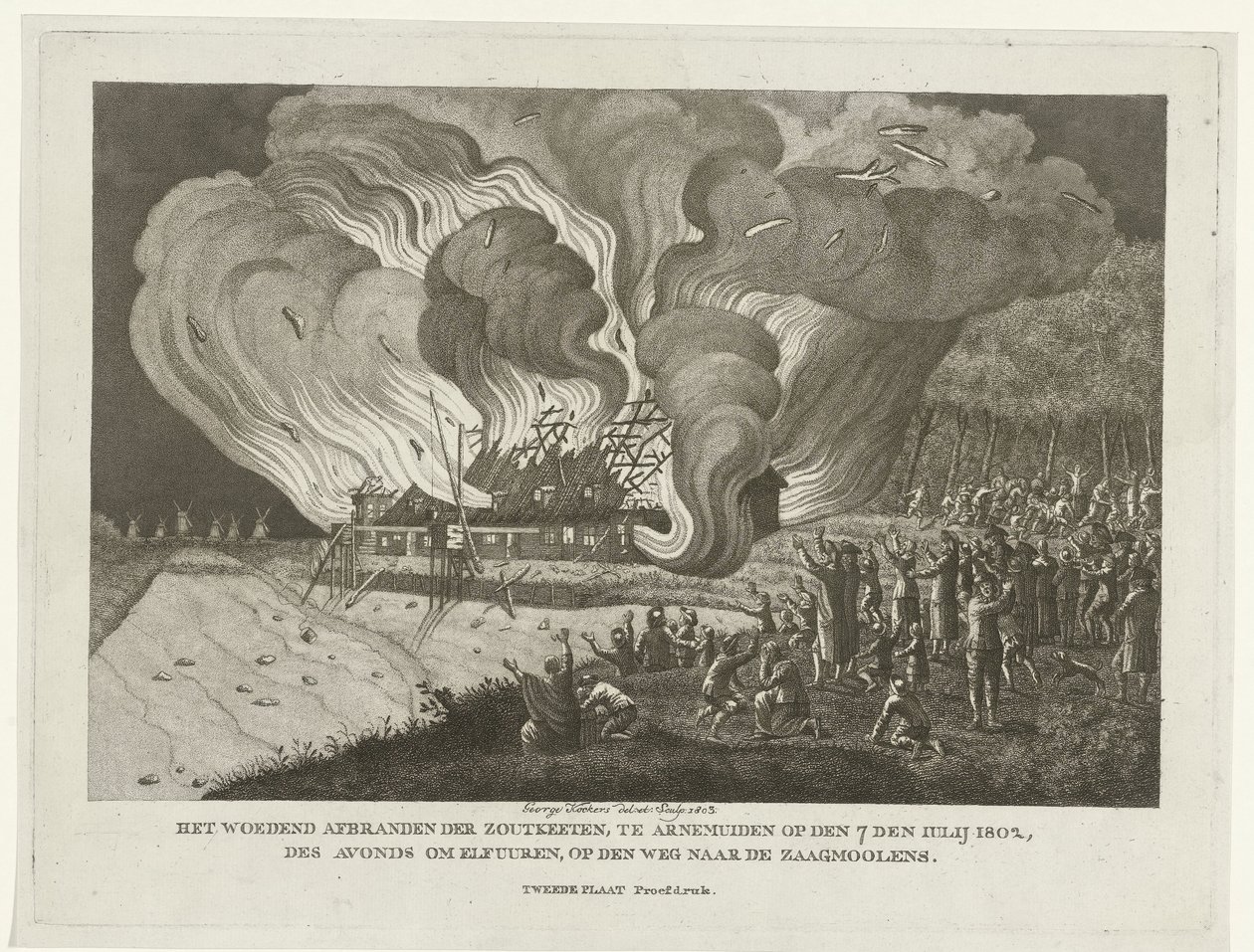 Fire in the Salt Works at Arnemuiden, July 7, 1802 by George Kockers