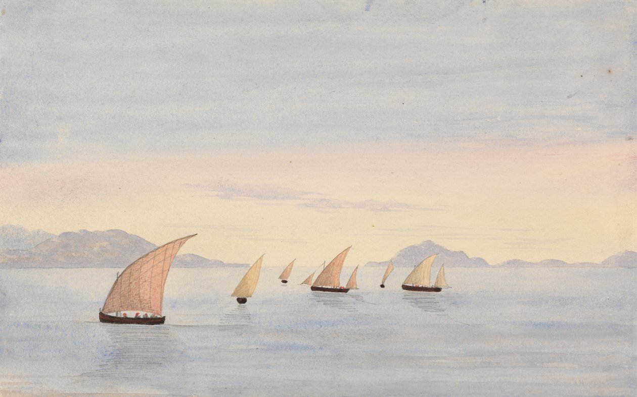 Tarifa Point, Spain and Mons Abyla, Africa by George Lothian Hall
