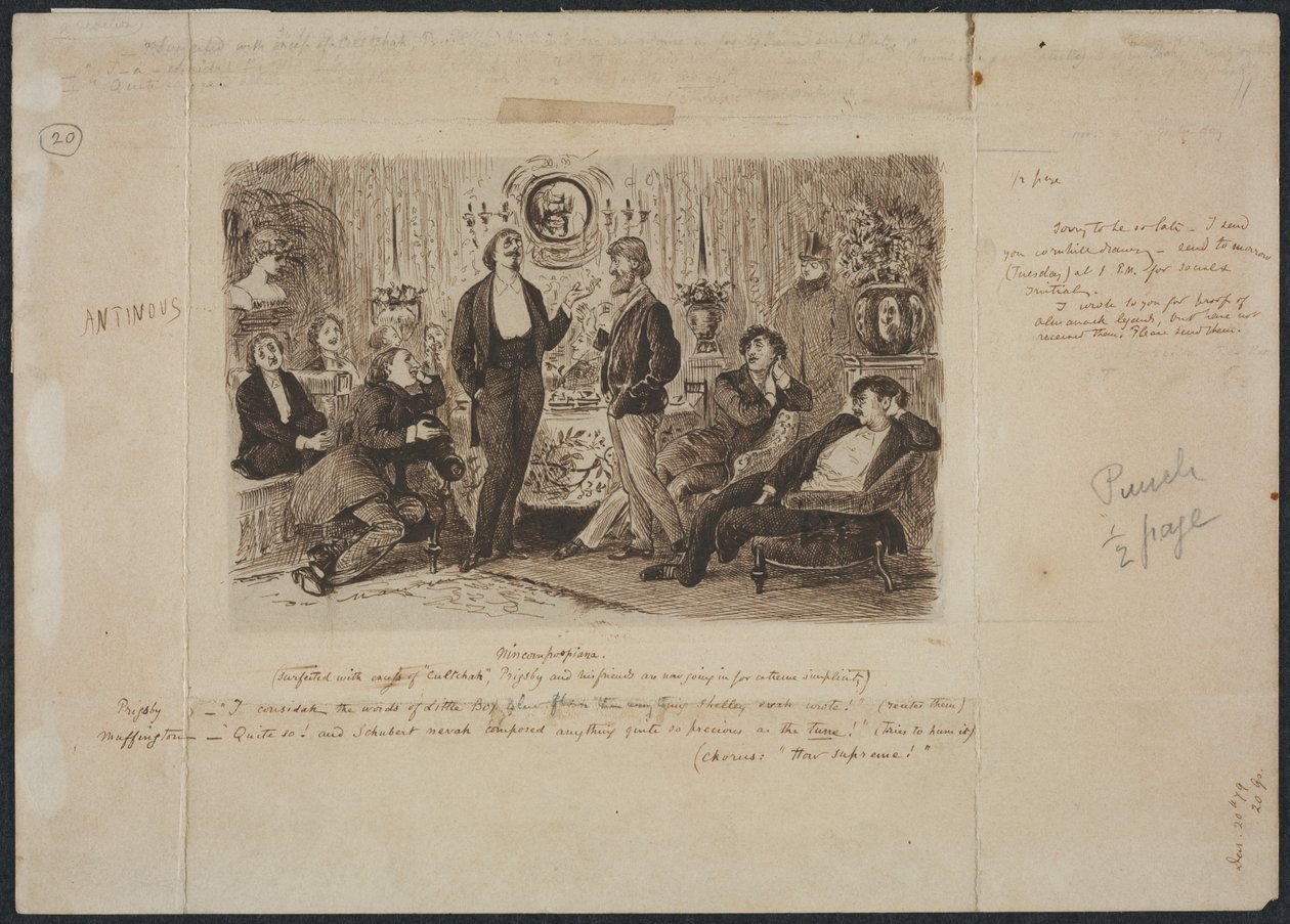 "Nincompoopiana," Illustration for Punch by George Louis Palmella Busson Du Maurier
