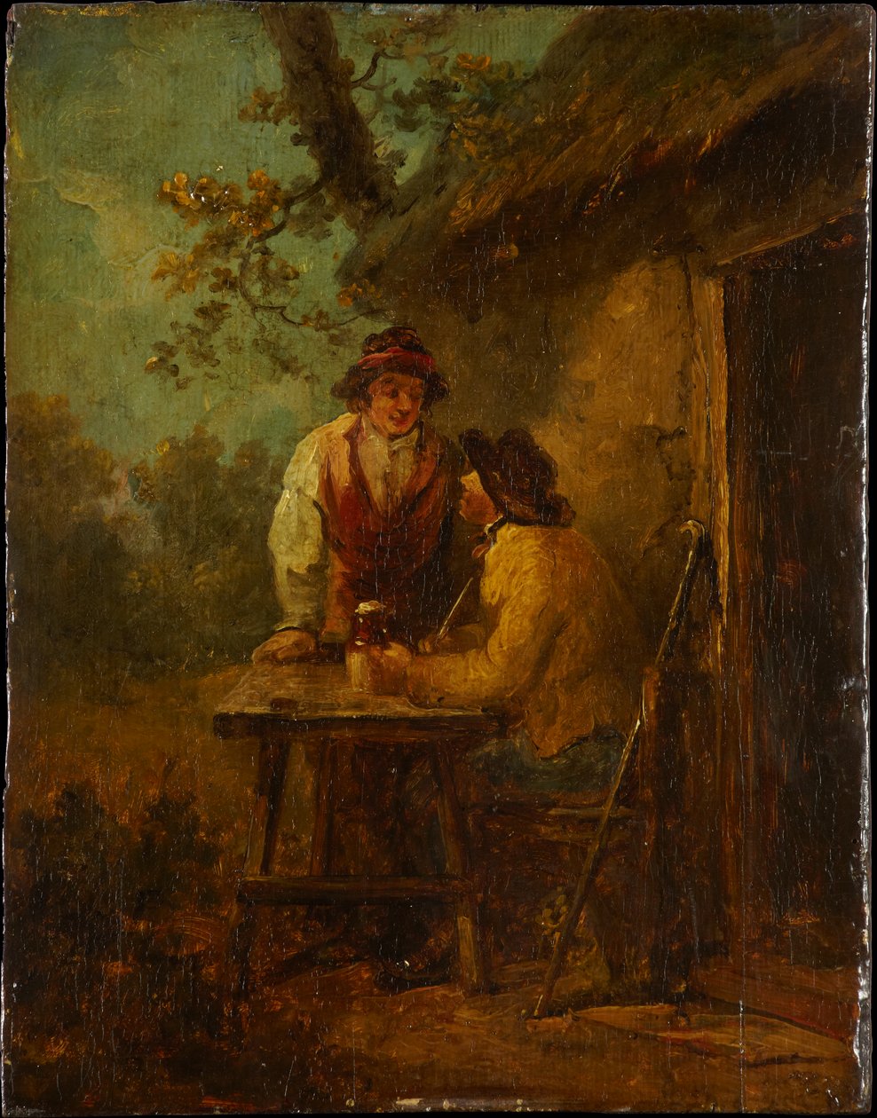 Peasants in front of a Hut by George Morland