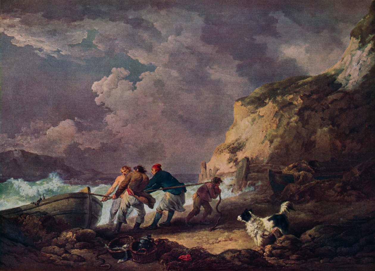 Seashore: Fishermen Hauling in a Boat by George Morland