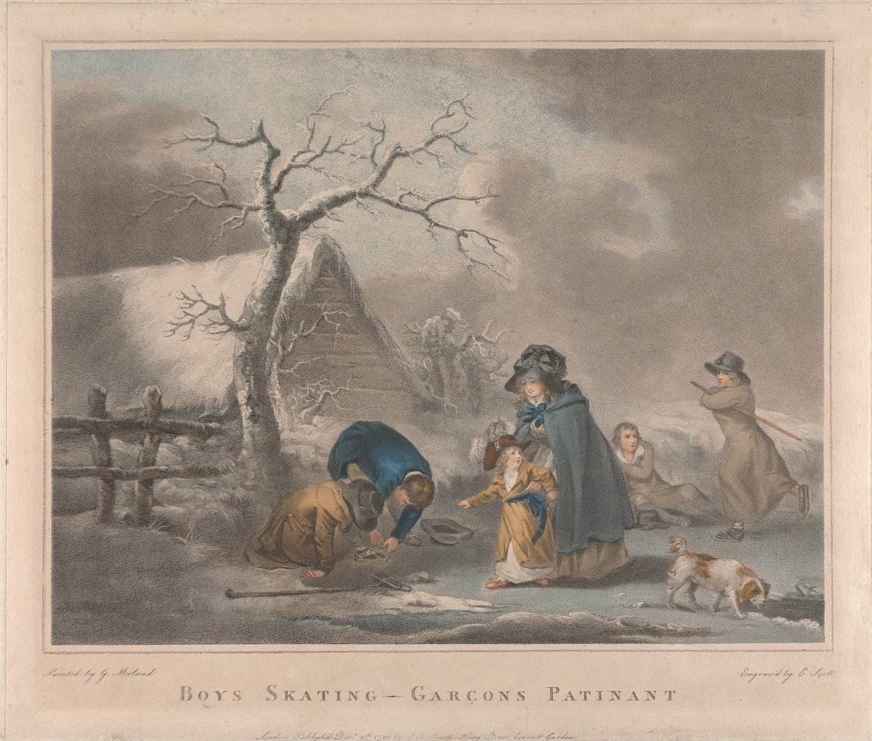 Set of Four: Boys Skating by George Morland