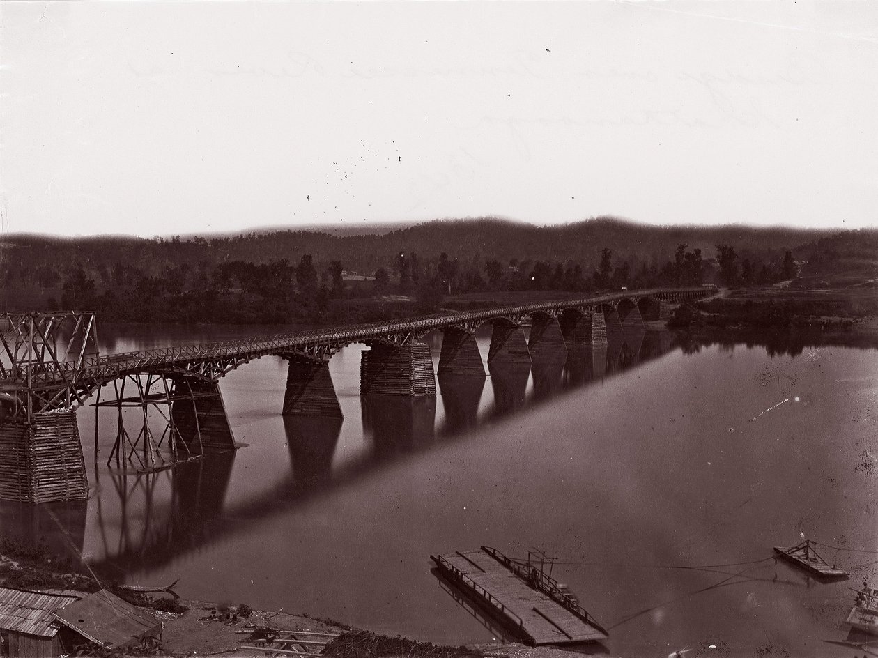 Bridge over Tennessee River at Chattanooga by George N. Barnard