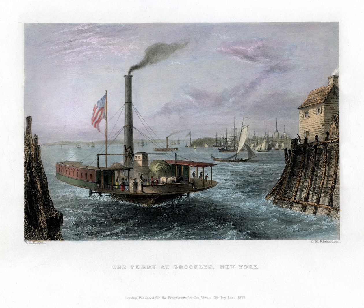 The Ferry at Brooklyn, New York, USA by George Richardson