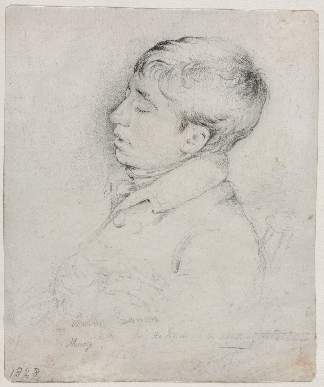 A Portrait of Welby Sherman Asleep in a Chair, 1828 by George Richmond