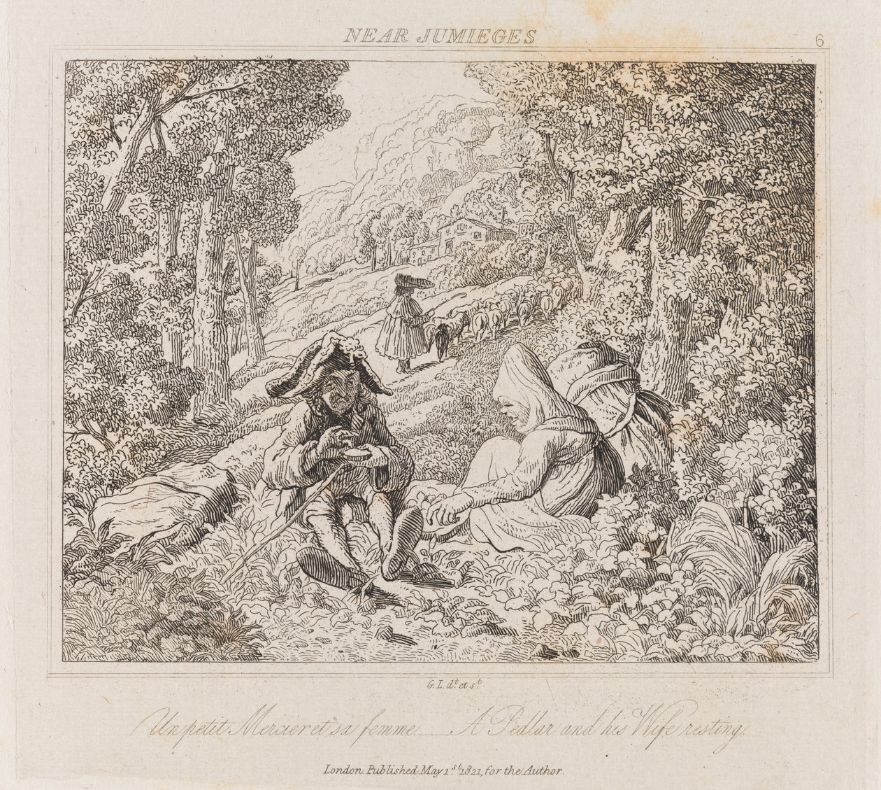 Peddler and Wife Near Jumieges by George Robert Lewis