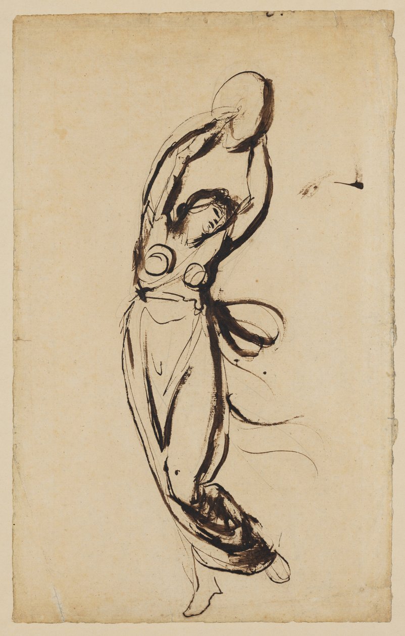 A Nymph Dancing with a Tambourine by George Romney