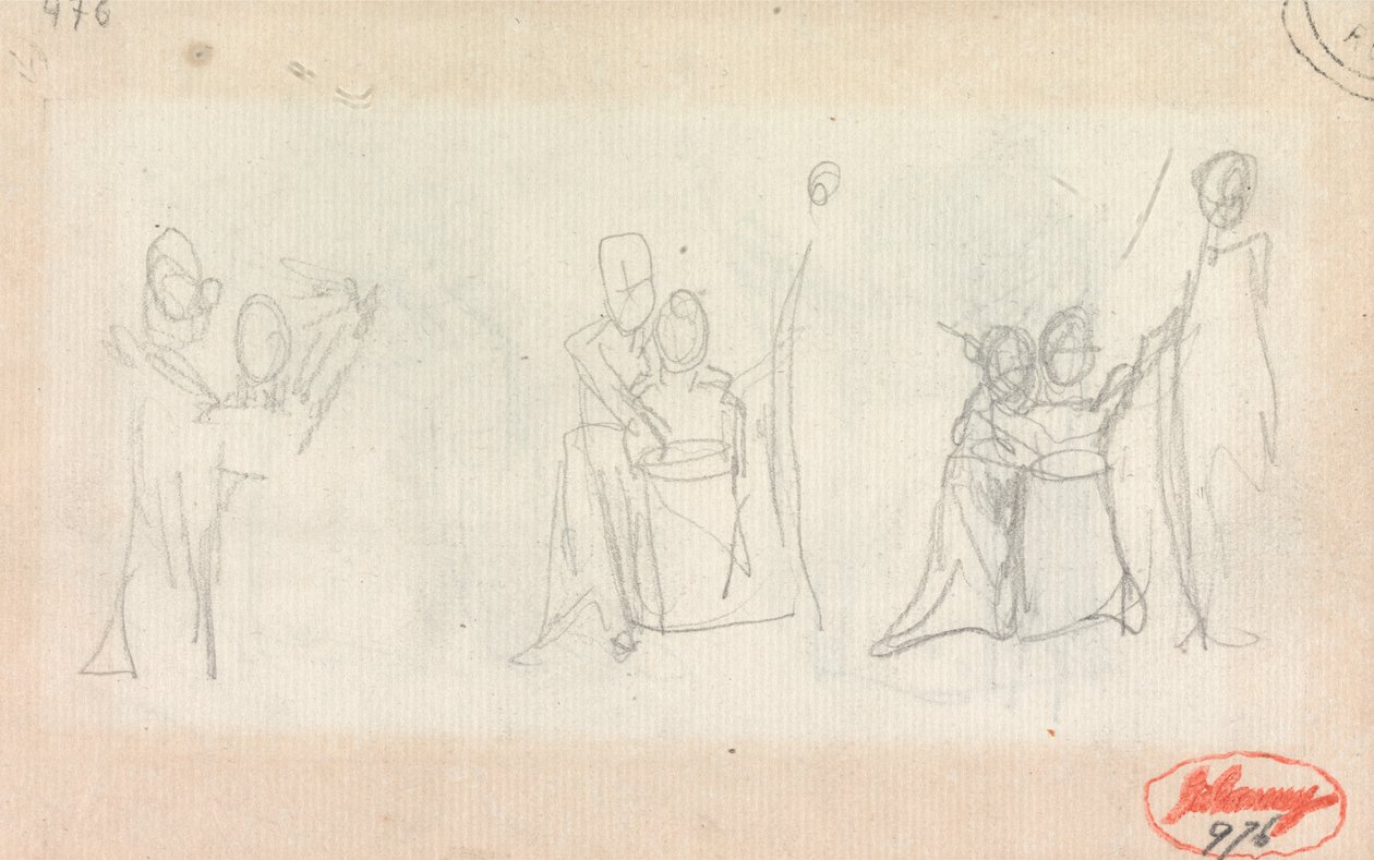 Family Group: Three Sketches by George Romney