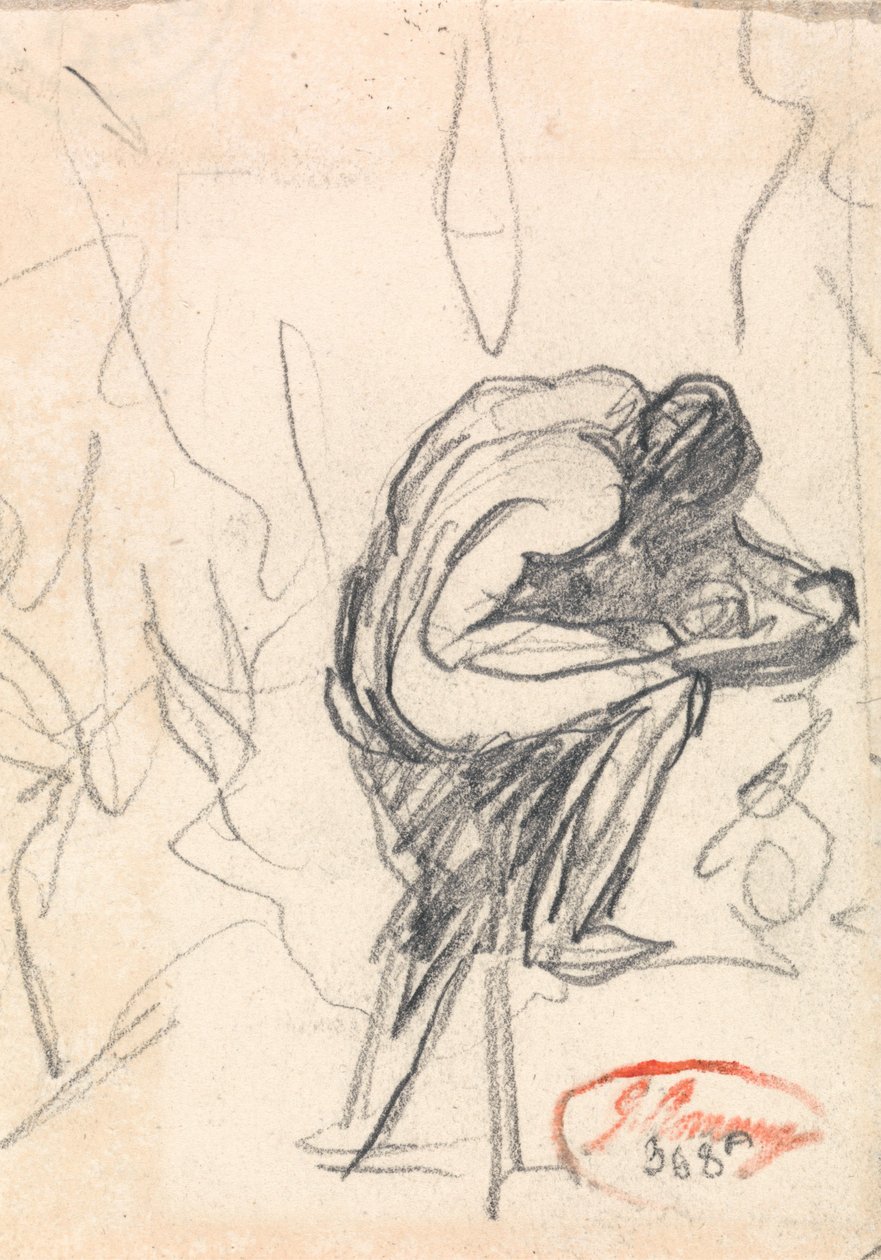 Figure Standing, with a Bent Knee by George Romney