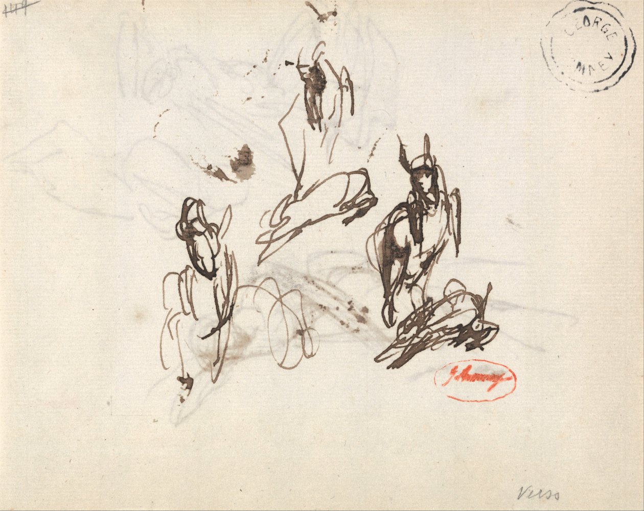 Frolicking Goat: Three Sketches by George Romney
