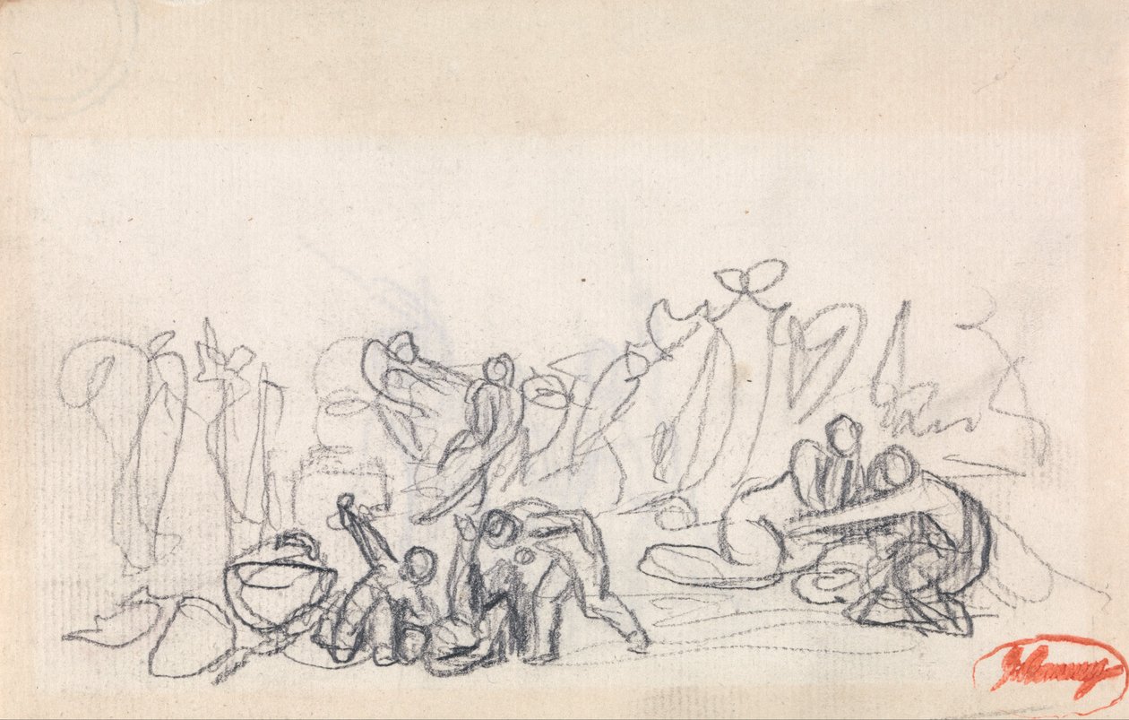 Group of Figures, Possibly Women and Children Playing by George Romney