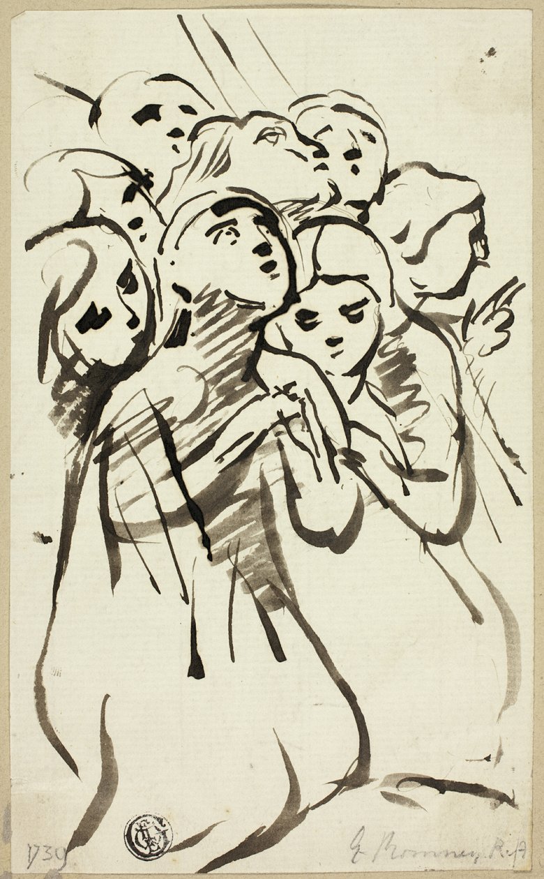 Kneeling Figures Huddled Together by George Romney