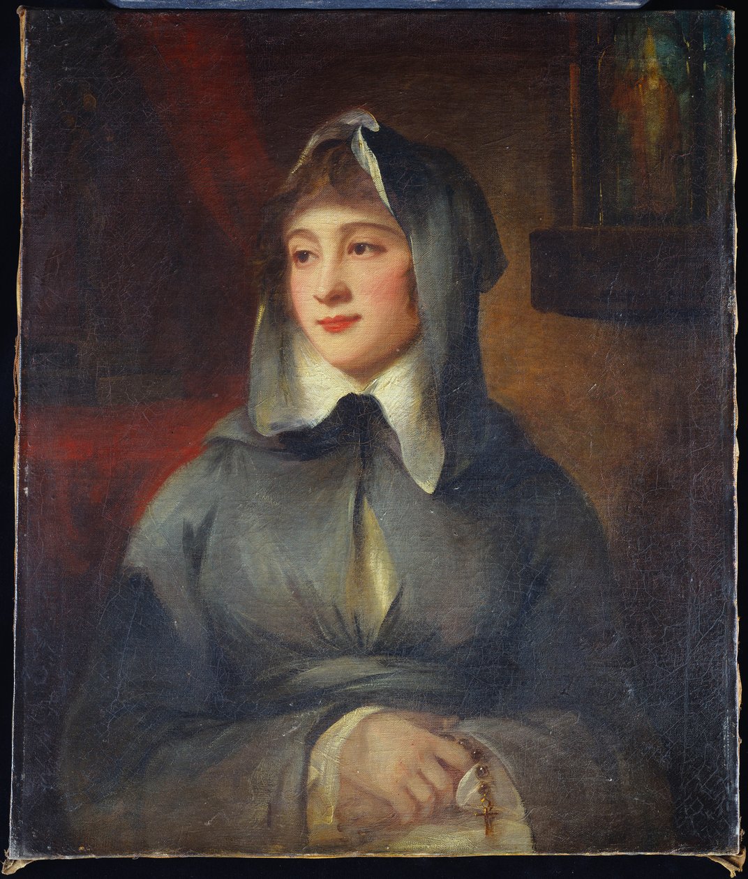 Portrait of a Lady as a Nun Holding a Rosary by George Romney