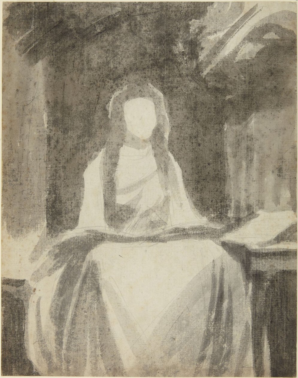 Portrait Study of Lady Hamilton as St. Cecilia by George Romney