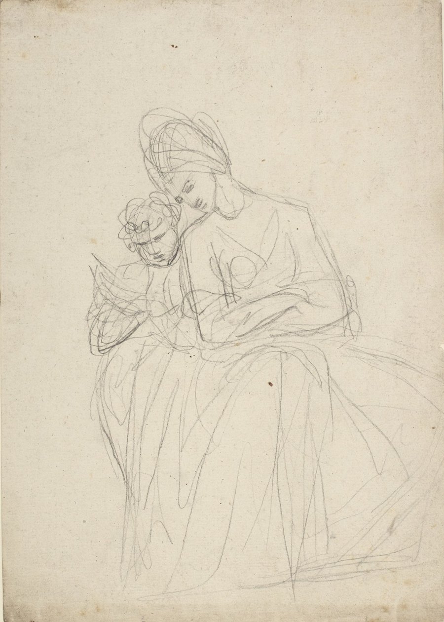 Portrait Study of a Seated Woman with Child by George Romney