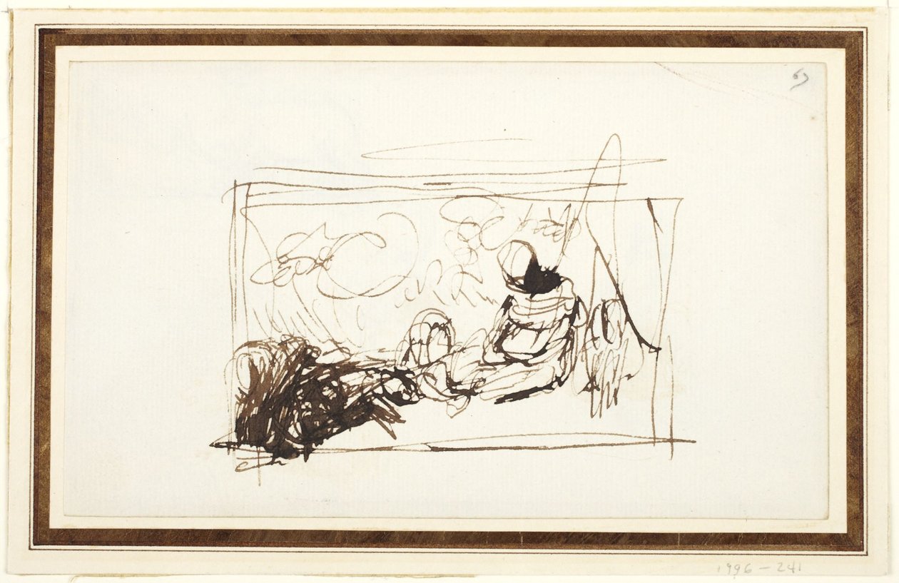 Seated Figures and Goat by George Romney