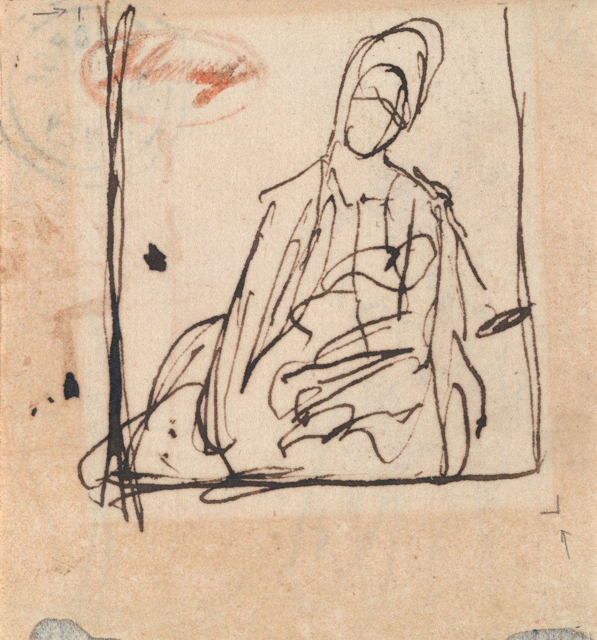Seated Woman, Possibly with a Child by George Romney