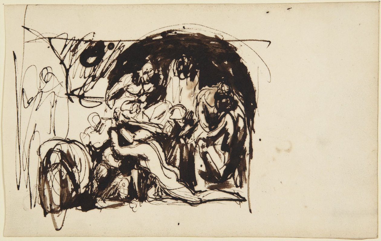 Sketch for Howard Visiting Prisons by George Romney