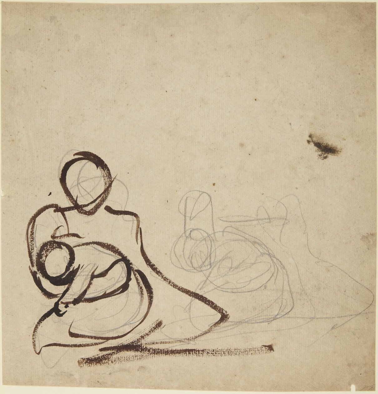 Studies of Seated Woman Holding a Child by George Romney