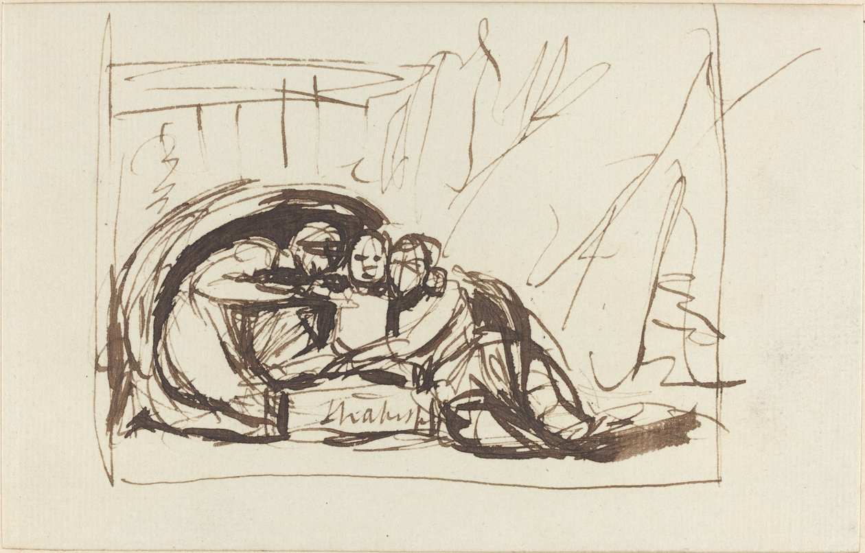 The Infant Shakespeare Nursed by Comedy and Tragedy by George Romney
