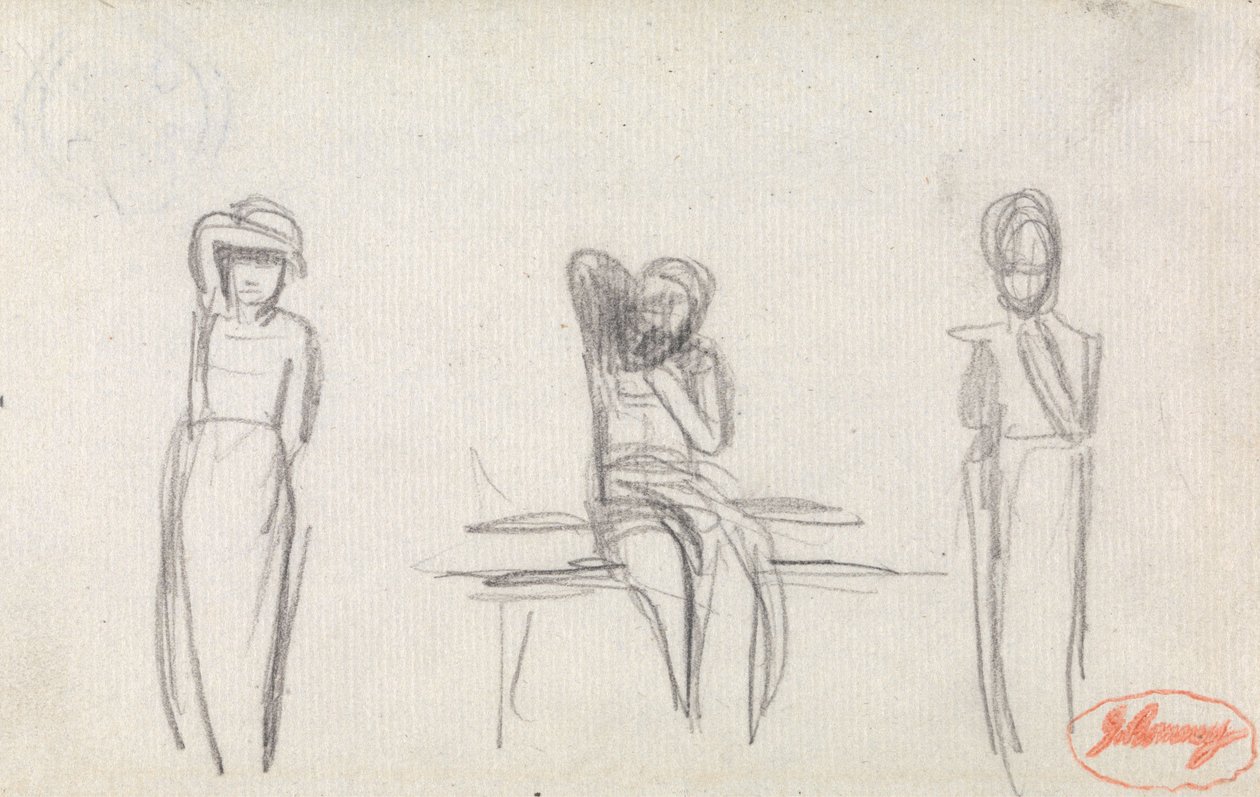 Three Studies of a Young Girl by George Romney