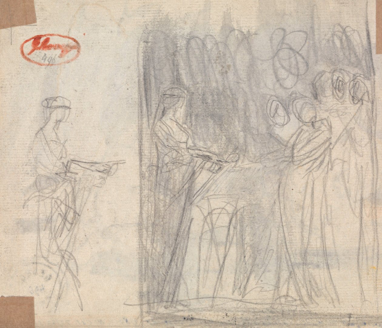 Two Studies for The Initiation of a Rustic Nymph by George Romney