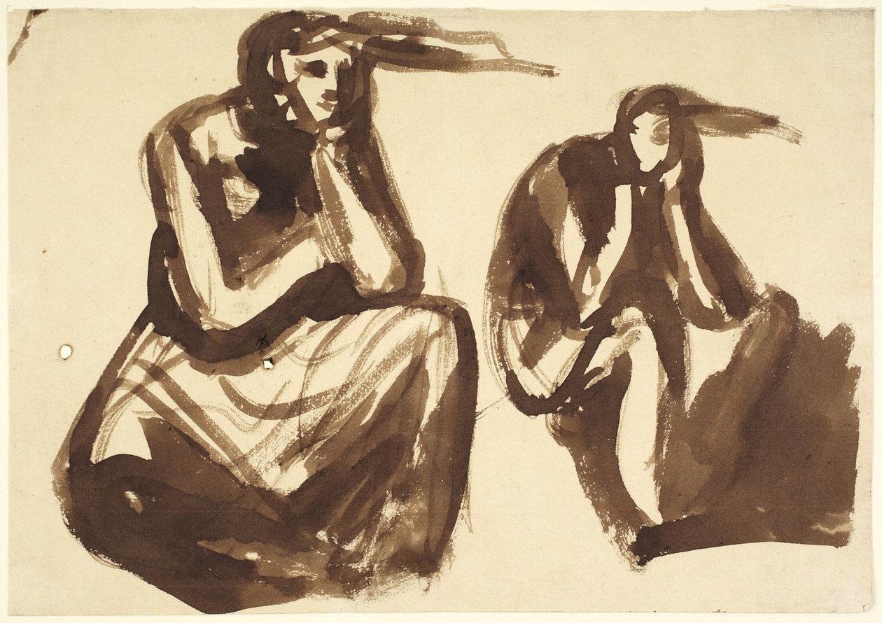 Two Studies of Medea Contemplating the Murder of Her Children by George Romney