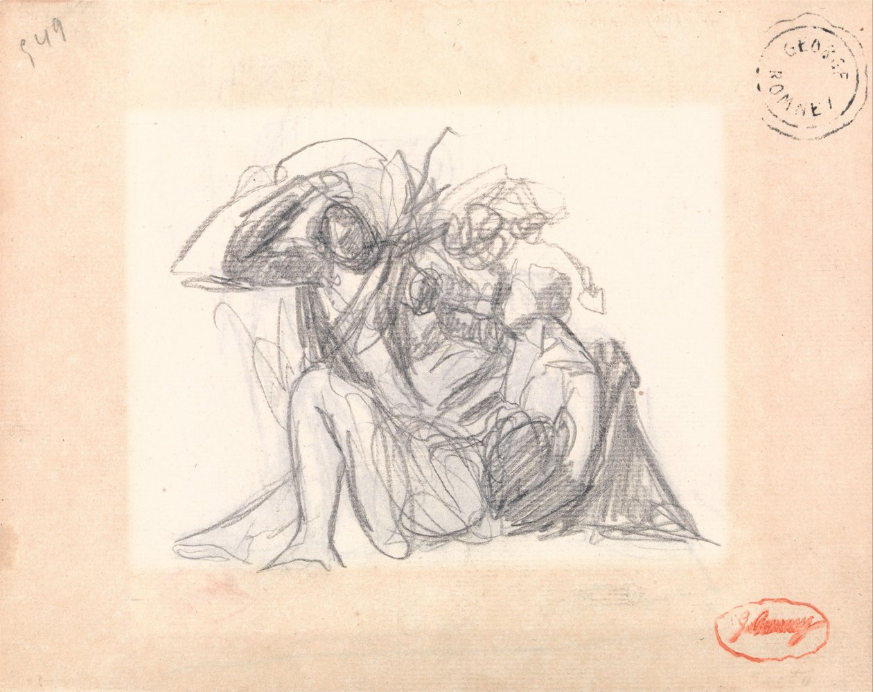 Unidentified Subject: Reclining Woman and Other Figures by George Romney