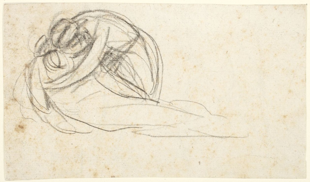 Woman Embracing Reclining Figure (verso: lower half of two standing figures) by George Romney