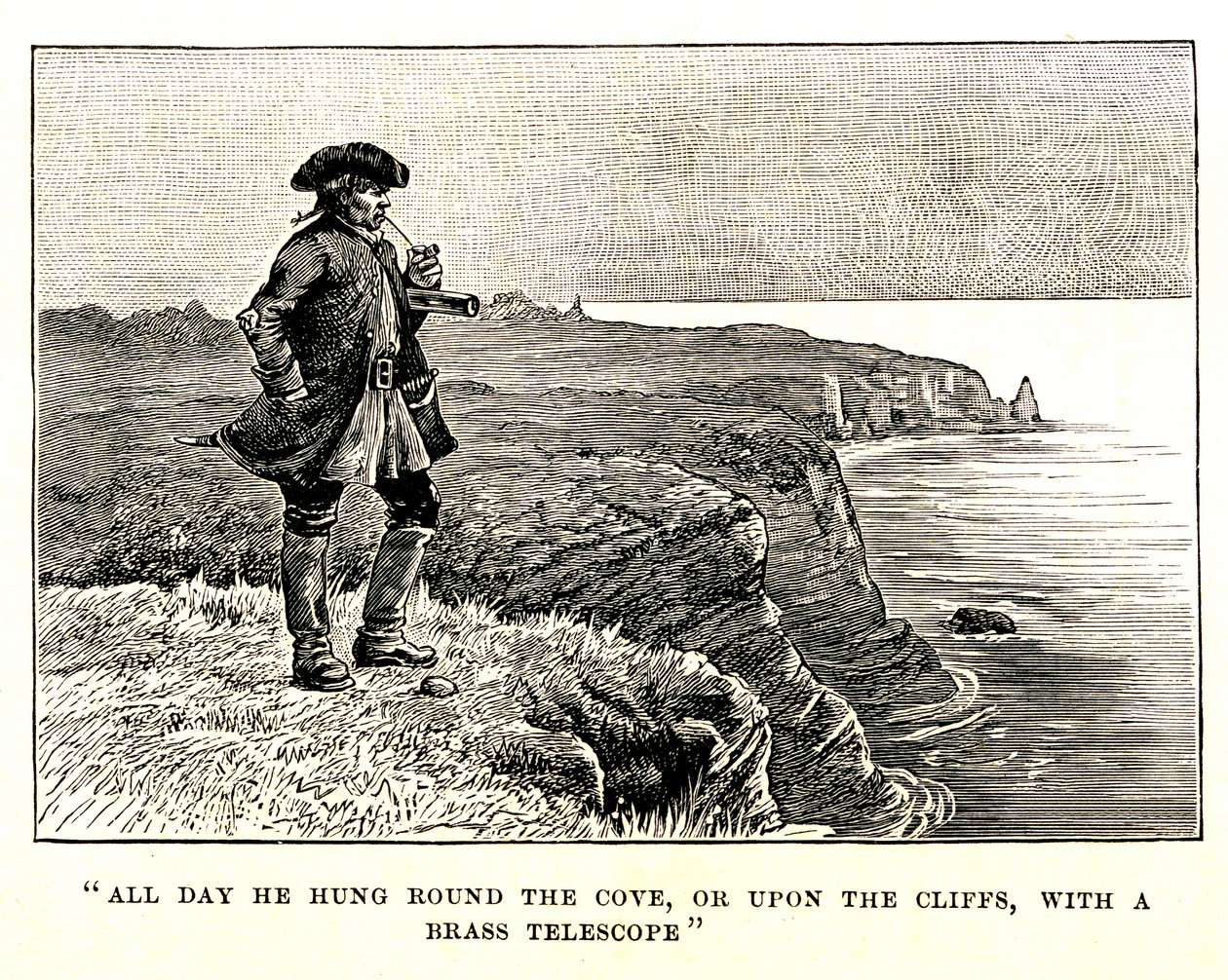 Captain Billy Bones watches the pirates