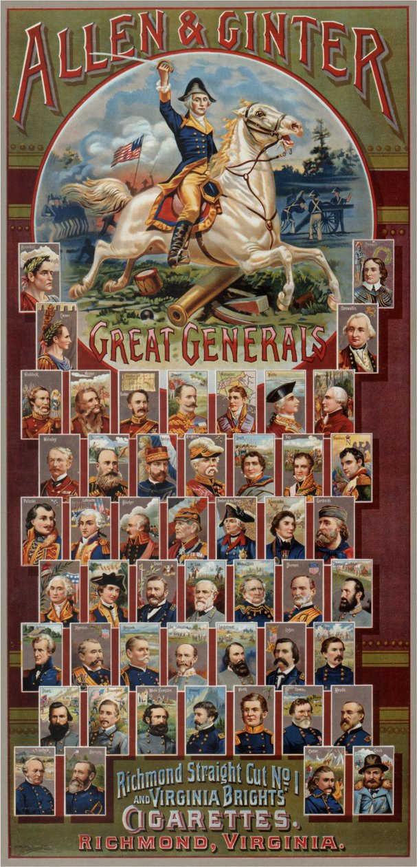 The Great Generals Series for Allen & Ginter Cigarettes Brands by George S. Harris