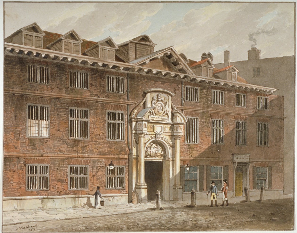 West front of Blackwell Hall, King Street, City of London by George Shepherd