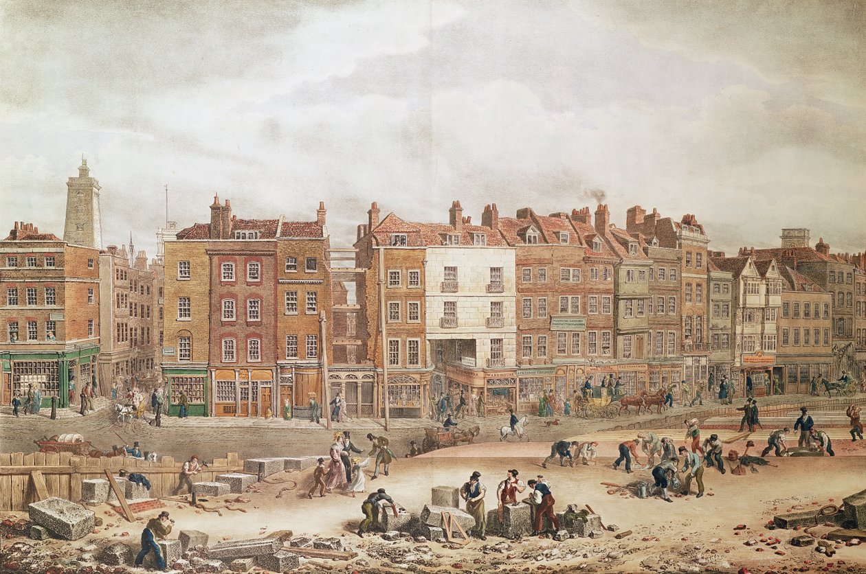 A view of High Street Southwark being the Ancient Roadway by George Snr Scharf