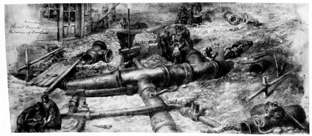 Building of Common Sewers on Holborn by George Snr Scharf