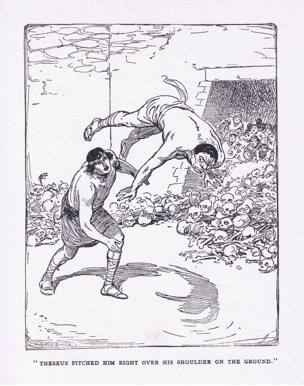 The sea pitched him right over his shoulder on the ground, from The Heroes published by George Allen and Unwin 1929 by George Soper