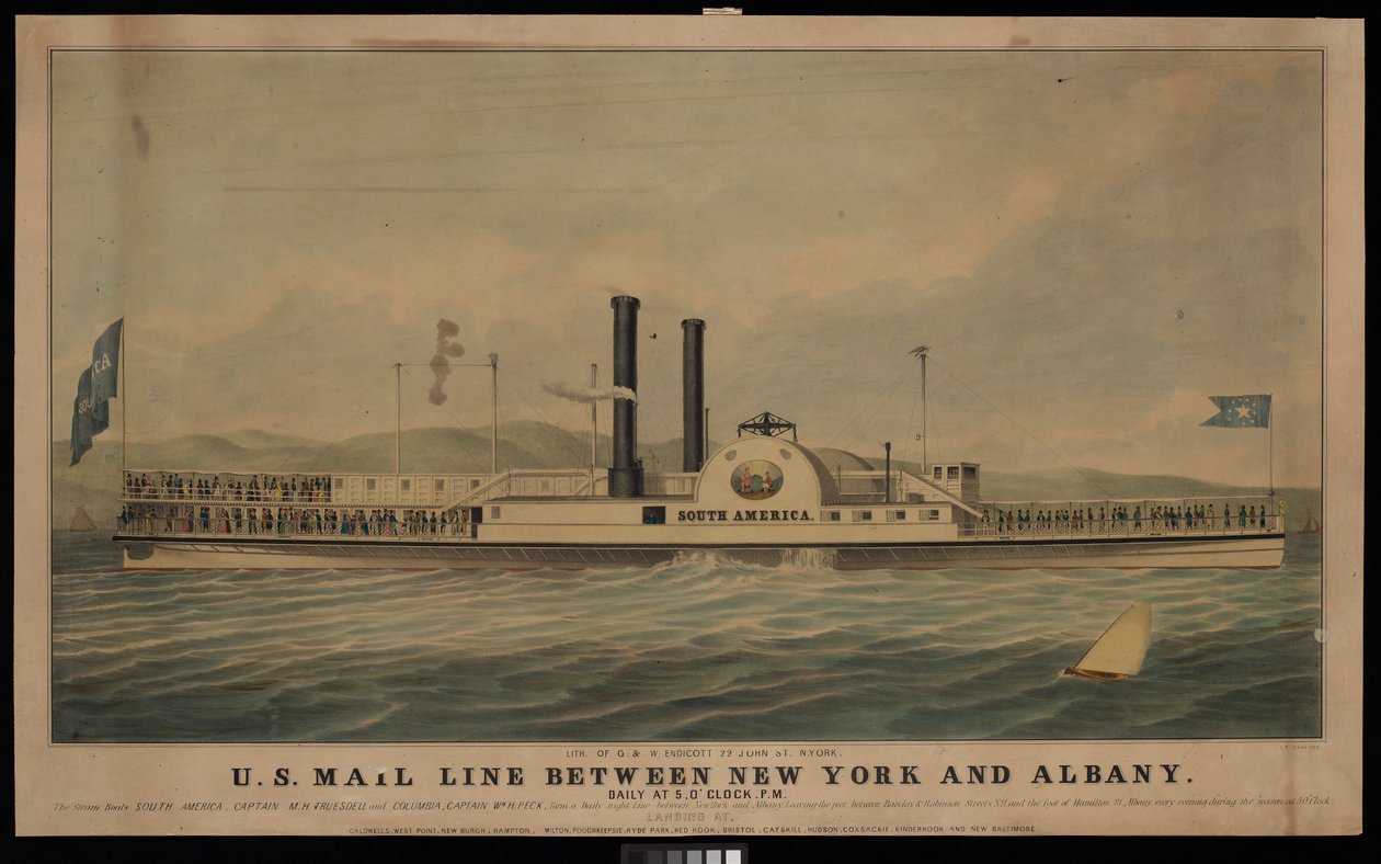US Mail Line Between New York and Albany Daily at 5 O