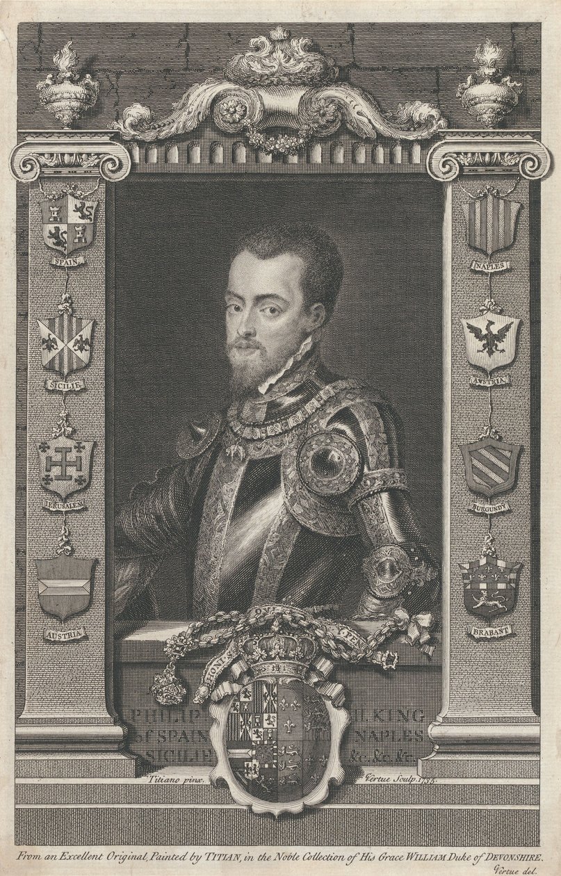 Philip II King of Spain by George Vertue