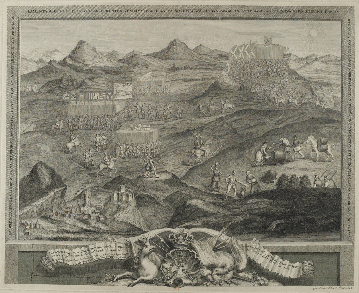 The Battle Array of Carberry Hill near Edinburgh in 1567, c.1738 by George Vertue