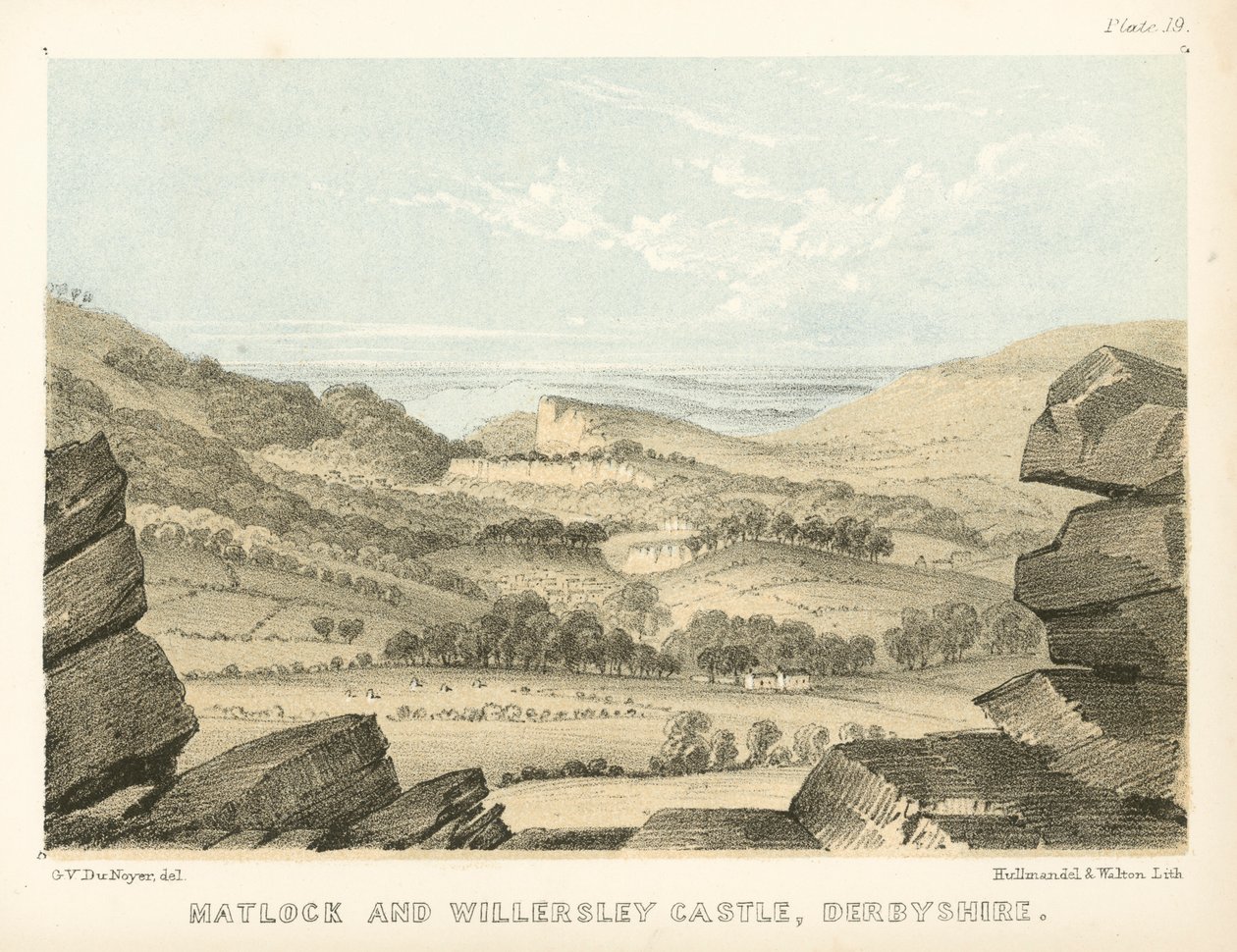 Matlock and Willersley Castle, Derbyshire by George Victor Du Noyer
